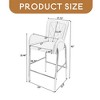28.75inch Counter Height Bar Stools Set of 2, Bar Height Arm Chairs, Velvet Fabric Stools with Golden Legs and Footrests - Leovsnove - 3 of 4