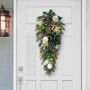 Puleo 28" Pre-Lit Green Ribbon Swag Battery Operated with LED Lights - 2 of 4