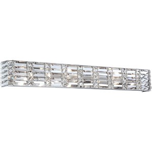 Possini Euro Design Vivienne Modern Wall Light Chrome Hardwire 35" Light Bar Fixture Clear Crystal for Bedroom Bathroom Vanity Reading Living Room - 1 of 4