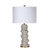 Ridgeway Table Lamp Gray - Splendor Home: Coastal-Inspired, Resin Stacked Discs, Linen Drum Shade - 2 of 3