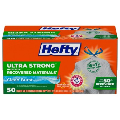 Hefty Strong Tall Kitchen Drawstring Trash Bags - 13 Gallon - 60ct