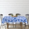 54"x71" Rectangle Vinyl Water Oil Resistant Printed Tablecloths Blue Daisy - PiccoCasa - 4 of 4