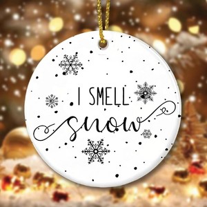 I Smell Snow Ornament – Winter Acrylic Christmas Tree Decoration 2025 | Cozy Gift for Girls - 1 of 4