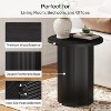 Tribesigns Round End Table, Farmhouse Pedestal Side Table, Fluted Wooden Nightstand Drink Stand for Living Room, Bedroom,Black - 4 of 4