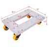 2 Piece Set Heavy Duty Furniture Moving Cart 18''x12'' Aluminum Frame with 3'' Pro Brake Casters - 2 of 4