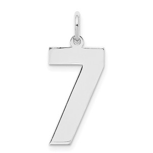 Black Bow Jewelry Sterling Silver, Athletic Collection, Large Polished Number 7 Pendant - 1 of 4