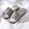 Roxoni Velvet Knit Flat Sandals for Women-Stylish Textured Woven Surface-Soft Ridge Around Insole - 3 of 4
