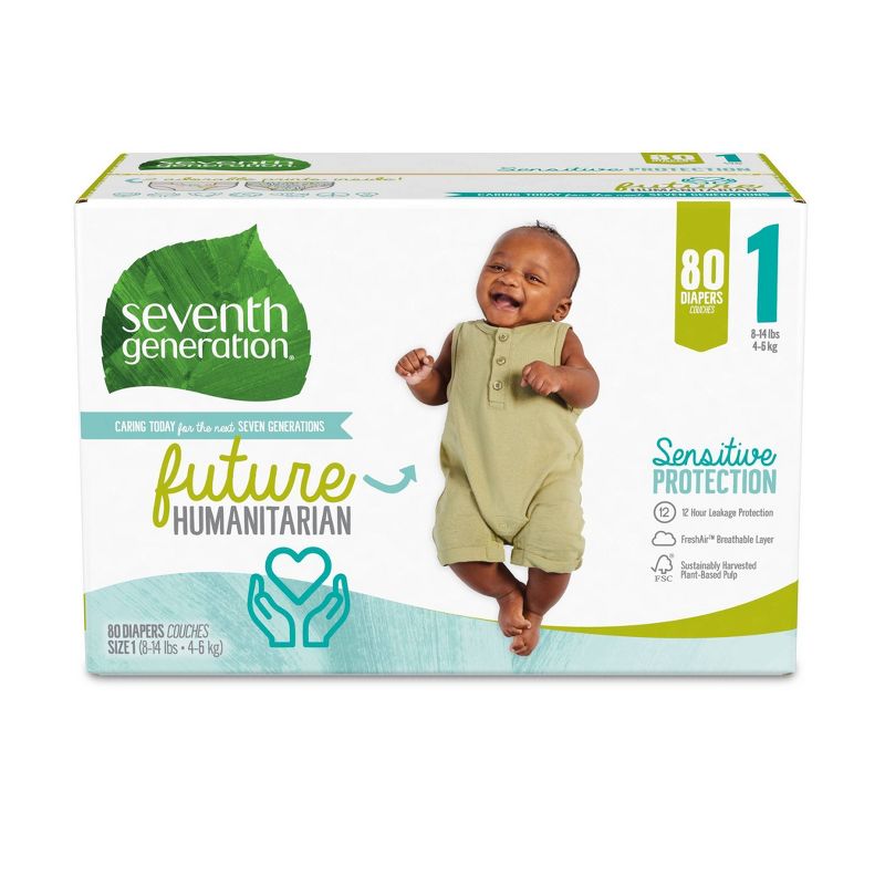 Seventh Generation Sensitive Protection Diapers - (Select Size and Count), 1 of 14