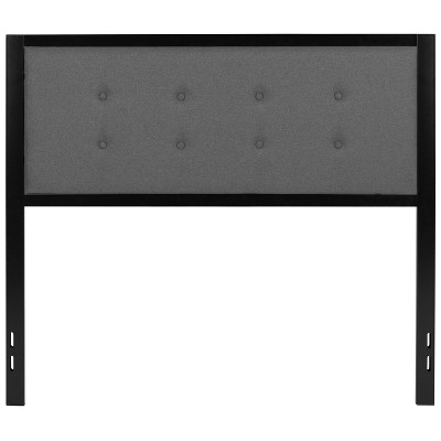 Elegant Full-Size Dark Gray Tufted Upholstered Headboard