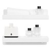 Unique Bargains Bathroom Bedroom Living Room Kitchen Room Acrylic Wall Display Shelf White - 3 of 4