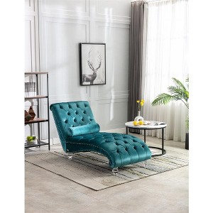 Leisure Concubine Sofa with Solid Acrylic Legs for Living Room or Bedroom - 1 of 4