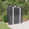 vidaXL Galvanized Steel Garden Shed, Anthracite - Outdoor Storage Space for Garden Tools and Equipment - Weather-Resistant Material - 2 of 4