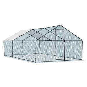 Karl Home Chicken Run Coop Walk-in Poultry Cage with Waterproof & Anti-UV Cover Lockable Door Design - 1 of 4