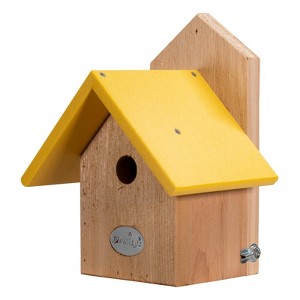 JCS Wildlife Chickadee Post Mount Birdhouse with Recycled Poly Lumber Roof - 1 of 4
