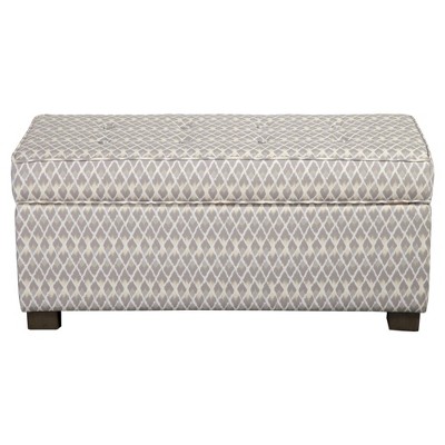 Gray Diamond Collection Storage Bench Gray/Taupe Small Diamond - HomePop