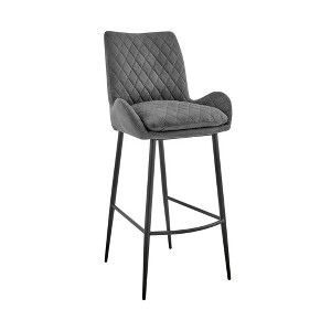 30" Bar Stool with Ergonomic Design, Enhanced Fabric Upholstery, and Easy Assembly for Kitchen or Bar Area - 1 of 4