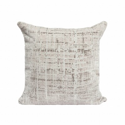 HomeRoots 20" X 20" Gray And Beige Polyester Abstract Zippered Pillow