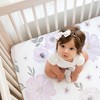 Sweet Jojo Designs Girl Fitted Crib Sheets Set Watercolor Floral Purple Pink and Grey 2pc - 4 of 4