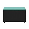 vidaXL Patio Footrest with Cushion Black Poly Rattan - 4 of 4