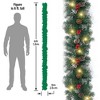 Swtroom 2 Pcs 6ft Pre-Lit Christmas Garland with 40 Waterproof LED Lights, Pine Cones & Berries, 200 Branches Christmas Decoration - 2 of 4