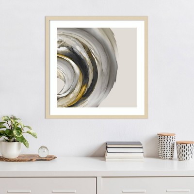 Odyssey Abstract Gray and Gold Framed Wall Art Print