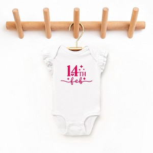 The Juniper Shop 14th Feb Stars Puff Print Baby Flutter Sleeve Bodysuit - 1 of 3