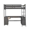 NicBex Twin/Full Size  Loft Bed with U-Shaped Desk,Space-Saving Twin Loft Bed with Drawers, Storage Shelves,Multifunctional Loft Bed for Kids & Teens - 2 of 4