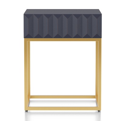 Cilker 1 Drawer Side Table Antique Blue/Gold - miBasics