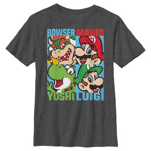 Boy's Nintendo Colorful Character Grid T-Shirt - 1 of 3