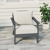 WestinTrends Avalon Gray Outdoor Modern HDPE Patio Club Chair with Deep Seat Cushions - 2 of 4