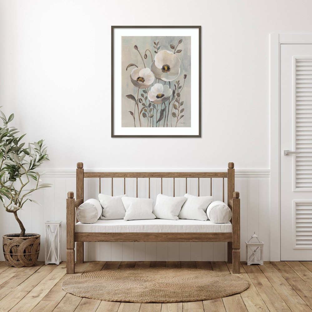 Photos - Other Decoration Amanti Art 33"x41" Poppies in Blue II by Silvia Vassileva Wood Framed Wall Art Print