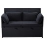 DOMETOUR 46 Inch Pull-out Sleeper Upholstered Sofa Bed with Two Pillows, Convertible Sofa Bed Velvet Loveseat for Living Room Bedroom - 2 of 4