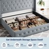 Allewie Lift Up Storage Bed, Button Tufted Headboard with Wingback, No Box Spring Needed, Hydraulic Storage, Button Tufted - 3 of 4