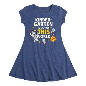 Girls' - Dr. Seuss - Kindergarten Out Of This World Fit & Flair Cap Sleeve Dress - 1 of 4