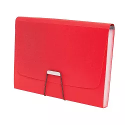 Staples Plastic 13 Pocket Reinforced Expanding Folder Letter Size Red TR52016/52016