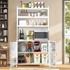 GlasFlength Kitchen Storage Farmhouse Kitchen Pantry Cabinet Freestanding Cupboard Accent Storage Cabinet for Kitchen, White, 31.5"*16.53"*73" - 2 of 4