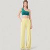 Anna-Kaci Active Women's Wide Leg Lounge Pants with Elastic Waistband and Side Slit Hem Detail - 3 of 4
