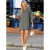 cheibear Women's Knit Loose Fit T-Shirt with Biker Shorts Lounge Sleepwear Pajama Sets - 3 of 4