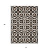 Charcoal Silver And Copper Floral Medallion Washable Indoor Outdoor Area Rug - 3 of 4