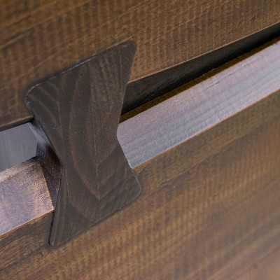 Pasco King Black and Brown Pine Platform Bed