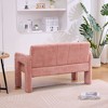 KTMBDW Small Comfy Sofa Mini Loveseat Couch 2-Seater Armrests Upholstered Sofa Chair for Small Spaces, Living Room, Bedroom, Dorm, Office - 3 of 4