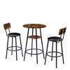PAGED 5-Piece Bar Table Set with 4 PU Leather Bar Stools & 1 Modern Dining Table for Kitchen/Dining Room - 4 of 4