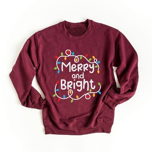 Simply Sage Market Women's Graphic Sweatshirt Merry and Bright Lights - 1 of 4