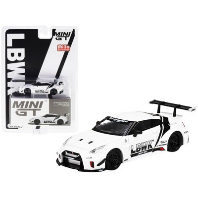 Nissan 35GT-RR Ver.1 LB-Silhouette Works GT LBWK White with Black Stripes LTD ED to 2400 pieces 1/64 Diecast Model Car by TSM