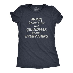 Womens Moms Know A Lot But Grandmas Know Everything T Shirt Funny Mothers Day Family Tee - Crazy Dog Women's T Shirt - 1 of 4