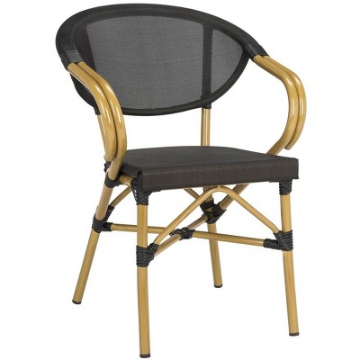 Safavieh Burke Black Wicker Outdoor Accent Chair Set of 2