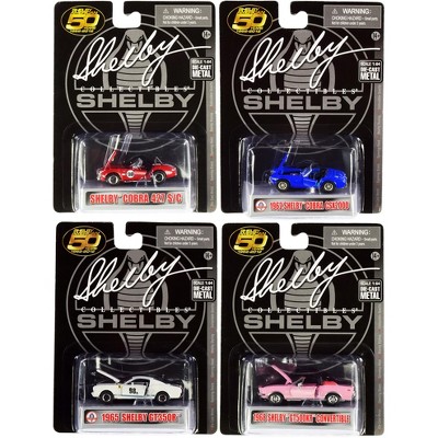 Carroll Shelby 50th Anniversary 4 piece Set 1/64 Diecast Model Cars by Shelby Collectibles