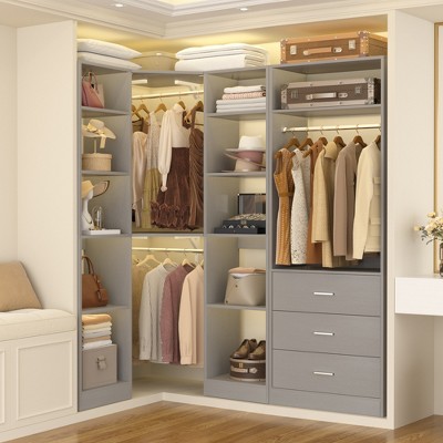 Aheaplus Freestanding Closet Organizer System with 3 Drawers