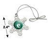 Illinois Wesleyan University Primary Logo Metal Snowflake Christmas Tree Holiday Ornament - 3 of 3