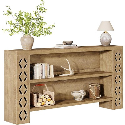 Tribesigns 70.87-Inch Extra Long Console Table with Storage, 3-Tier Narrow Sofa Table Behind Couch